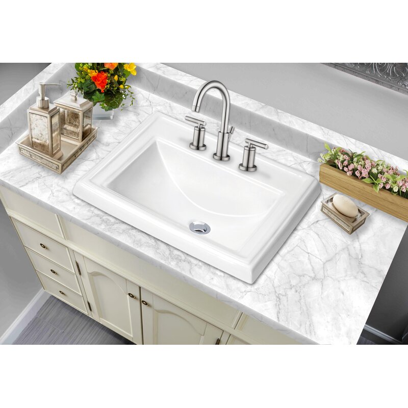 Soleil Rectangular DropIn Bathroom Sink with Faucet Wayfair